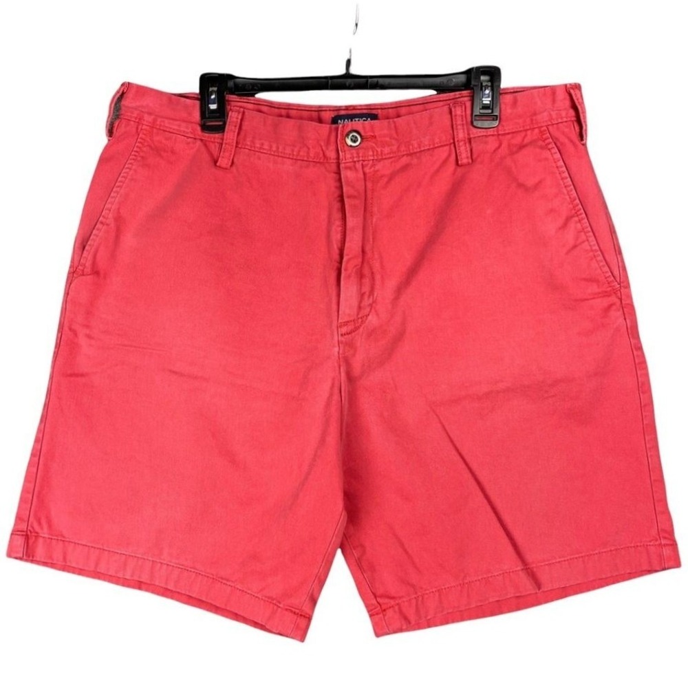 Nautica Casual Chino Shorts Mens 38 Golf‎ Red Cotton Relaxed Sailing Clubhouse